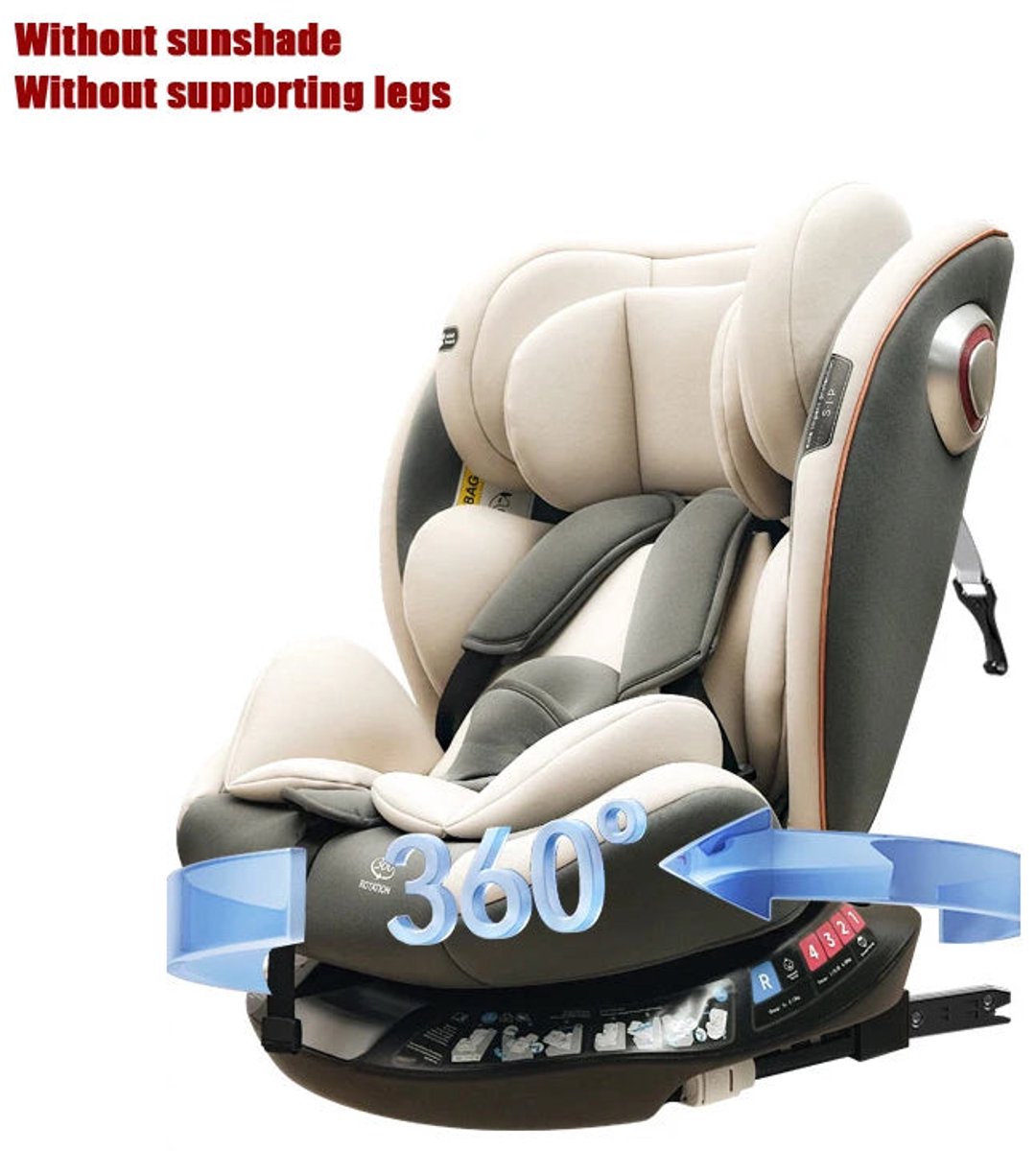 BabyAutostoel Verstelbare Kinderautostoel ISOFIX 360° Gebroken Wit