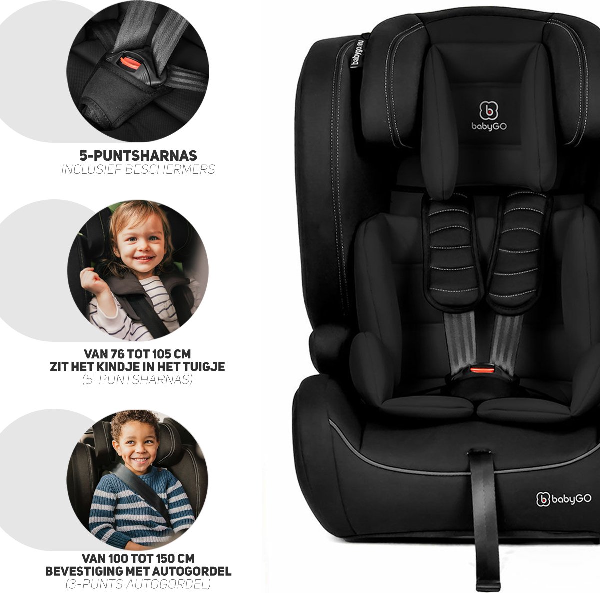 BabyGO FreeMove i-Size Autostoel Zwart