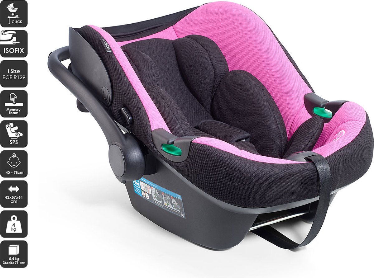 BabyGO iTravel XP i-Size Autostoel Roze 40-87 cm
