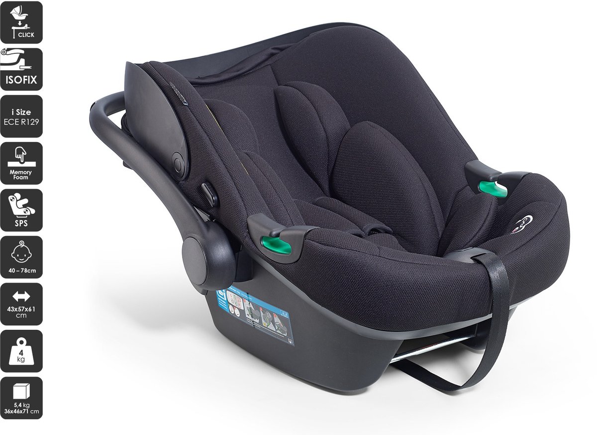 BabyGO iTravel XP i-Size Autostoel Zwart 40-87 cm