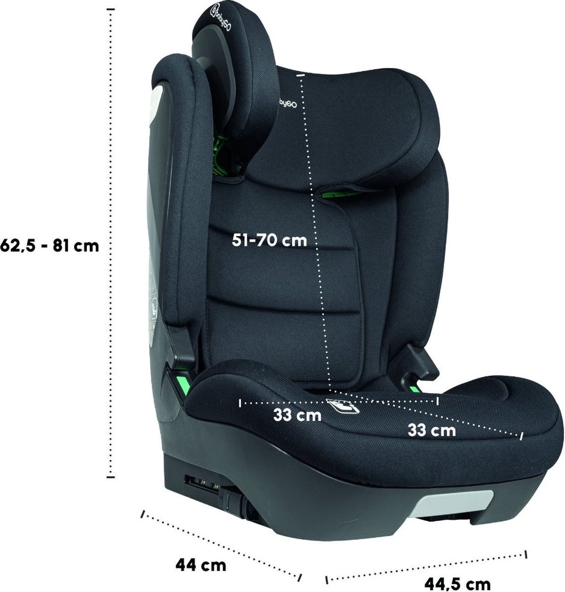 BabyGO Motion i-Size Autostoel Zwart 100-150cm