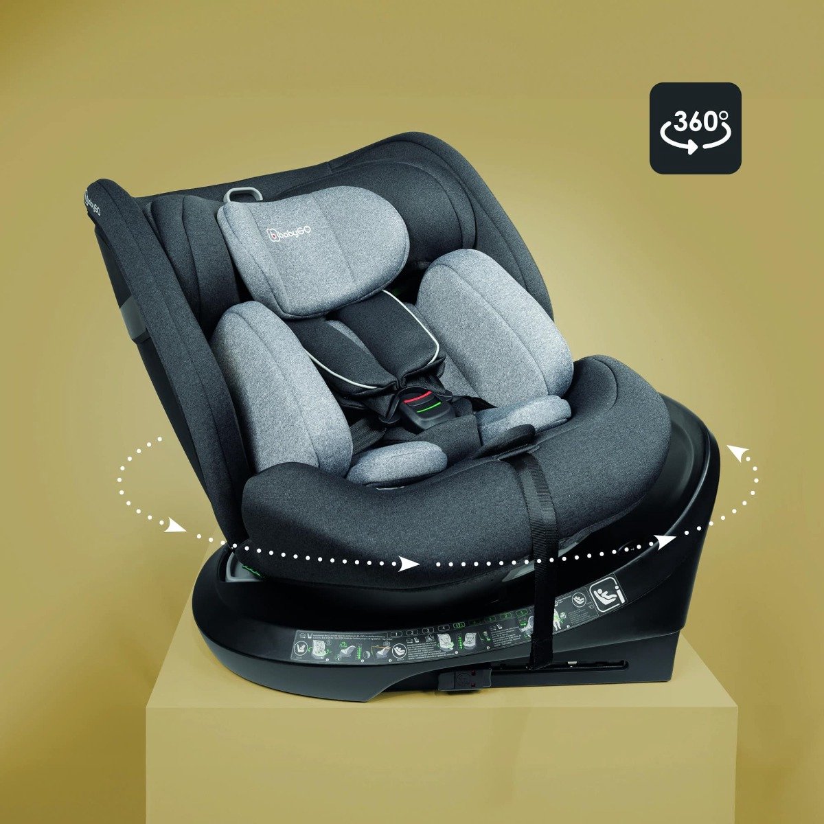BabyGO Protection 360 i-Size Autostoel Grijs Isofix