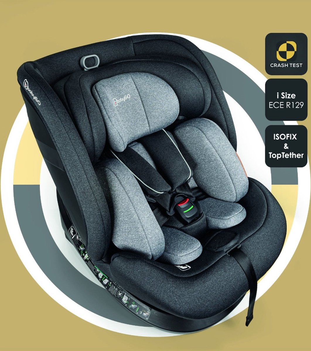 BabyGO Protection 360 i-Size Autostoel Grijs Isofix
