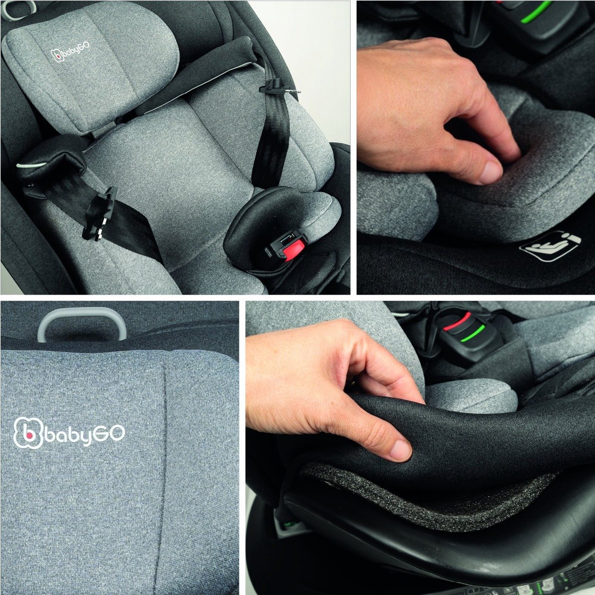 BabyGO Protection 360 i-Size Autostoel Grijs Isofix