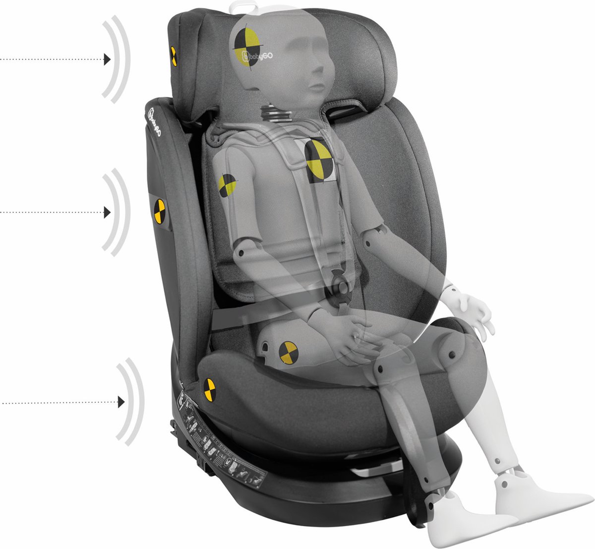 BabyGO Protection 360 i-Size Autostoel Grijs Isofix