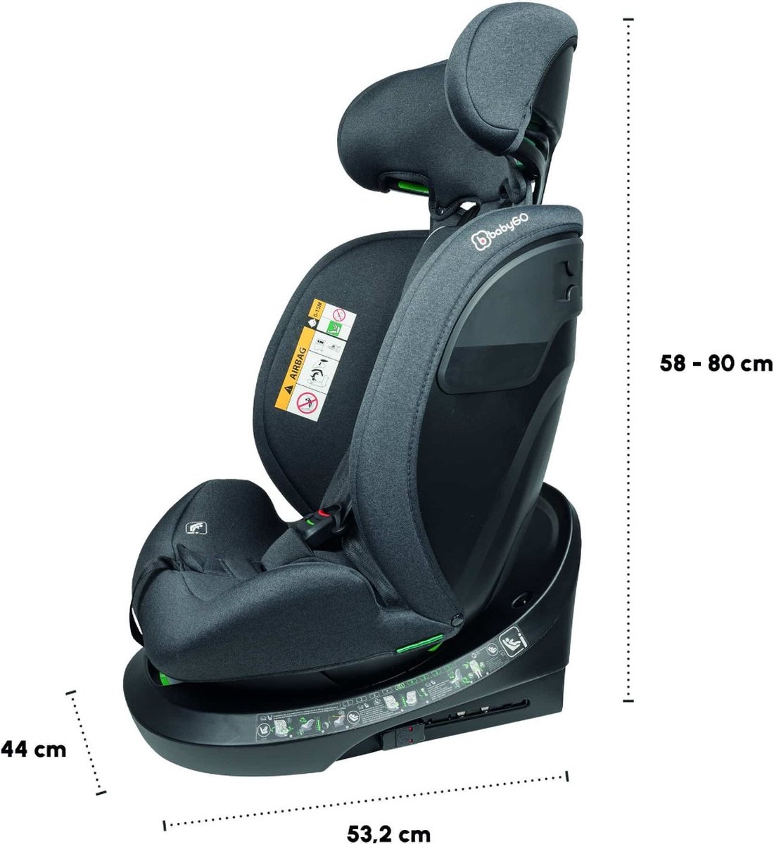 BabyGO Protection 360 i-Size Autostoel Grijs Isofix