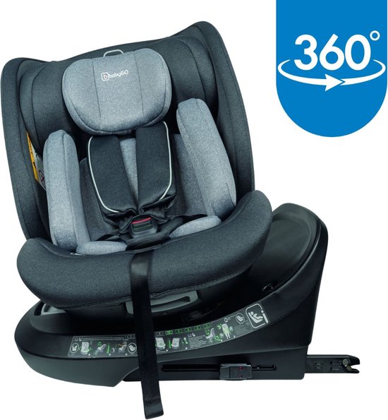 BabyGO Protection 360 i-Size Autostoel Grijs Isofix