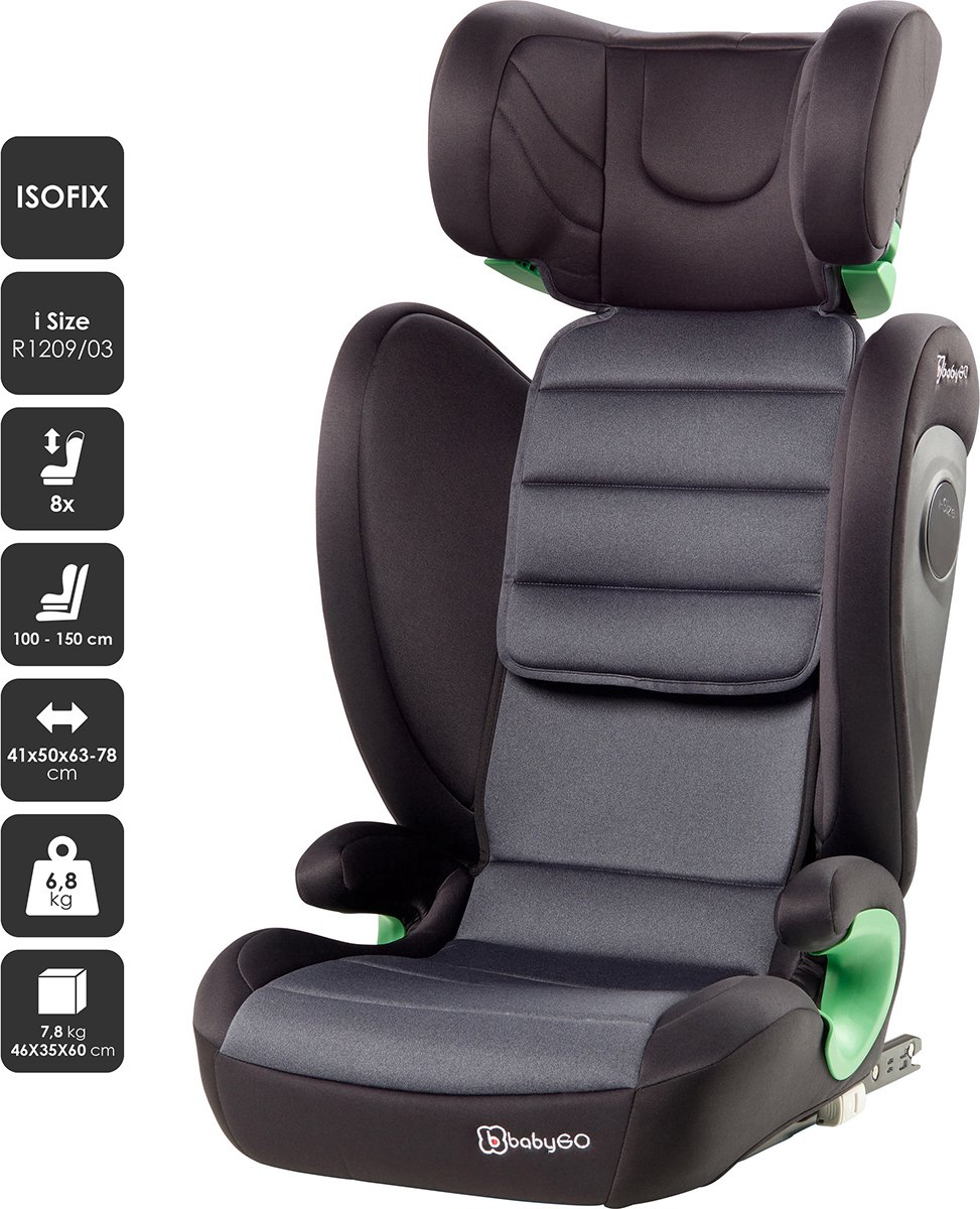 Babygo Safechild i-Size Autostoel 100-150 cm Grey
