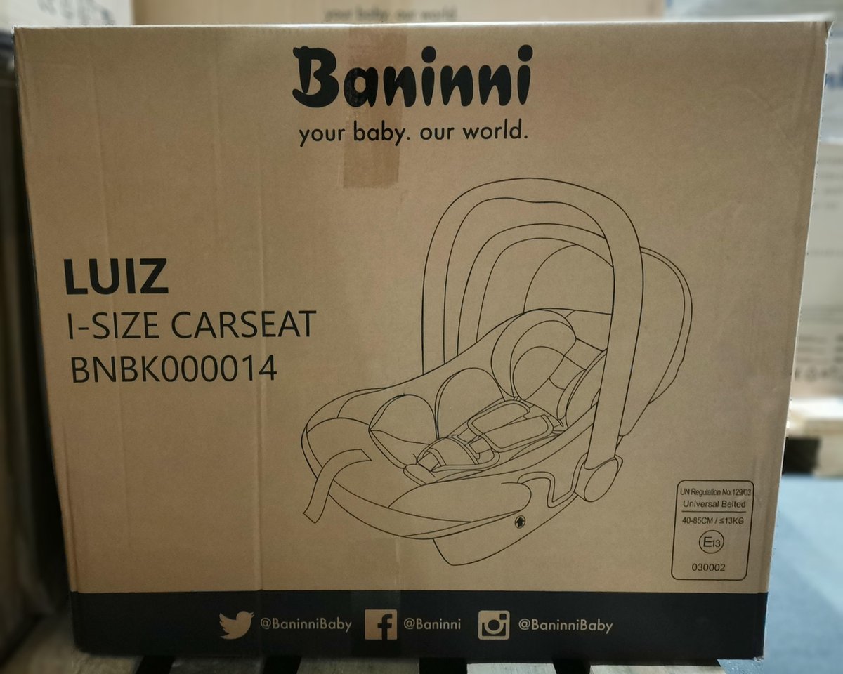 Baninni Luiz i-Size Autostoel 0+ Zwart + Adapterset