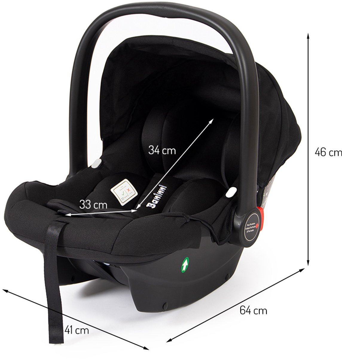 Baninni Luiz i-Size Autostoel 0+ Zwart + Adapterset