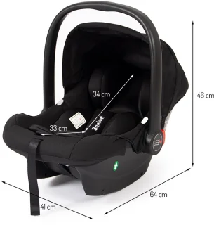 Baninni Luiz i-Size Autostoel 0+ Zwart + Adapterset
