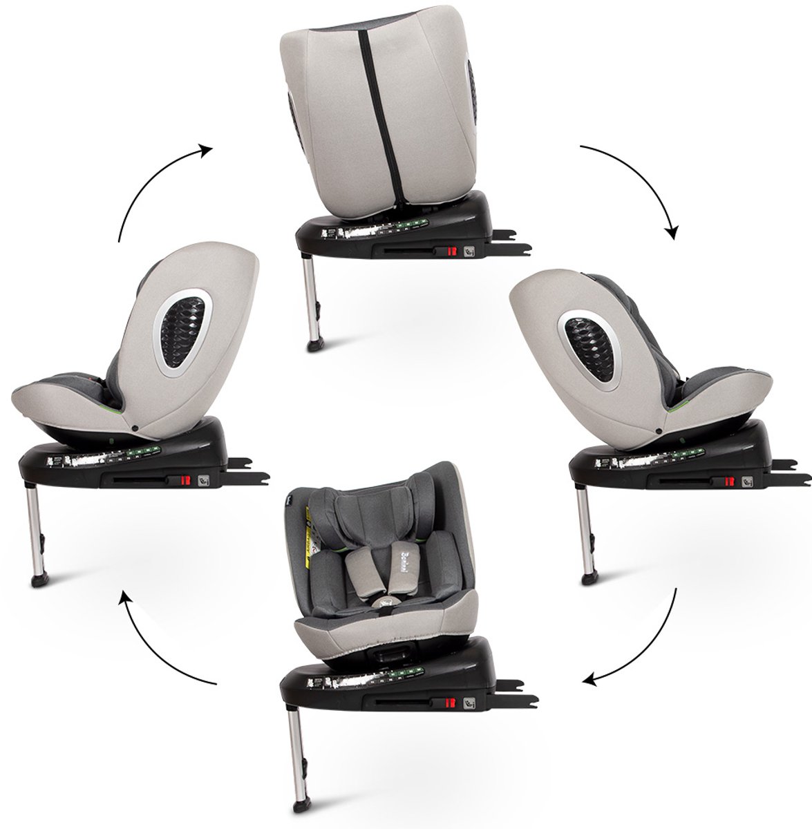 Baninni Tullio Autostoel 360° i-Size 40-150cm Grijs