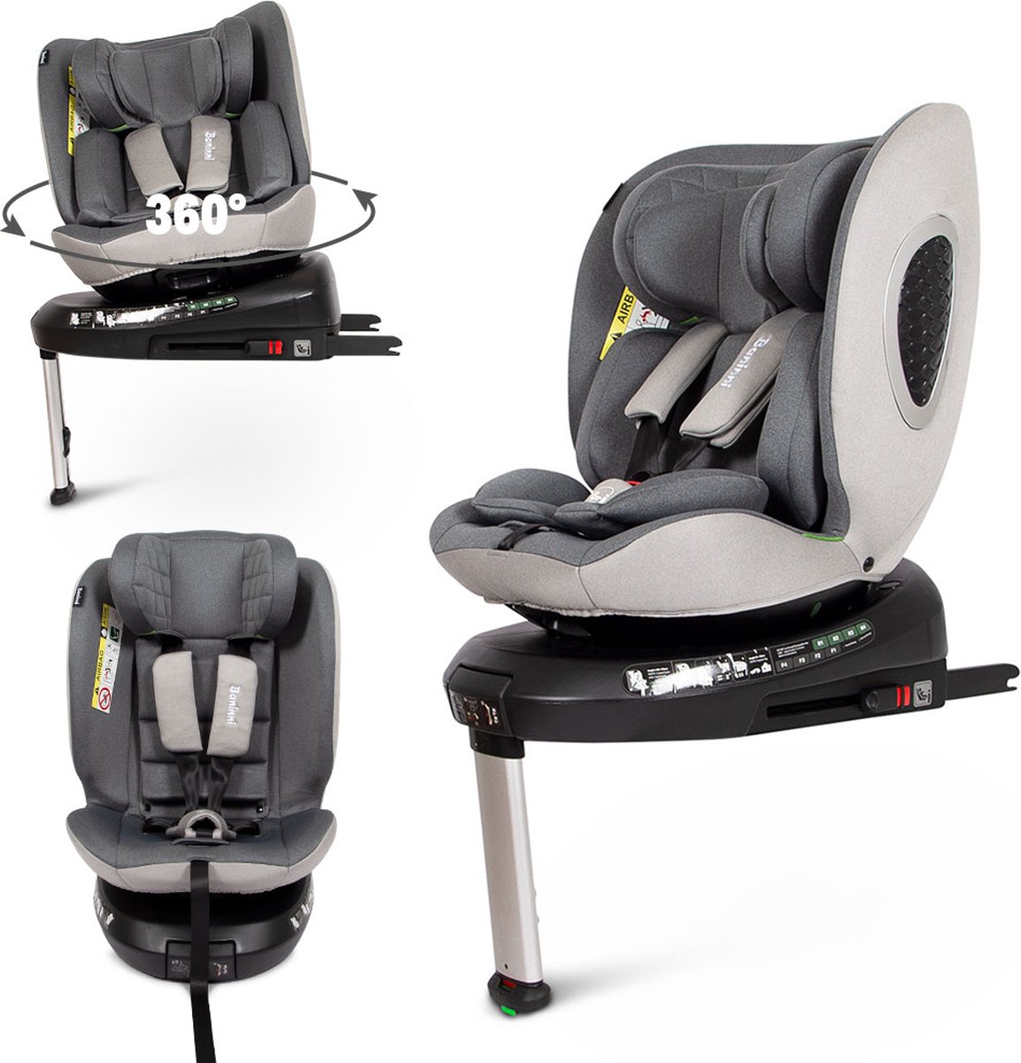 Baninni Tullio Autostoel 360° i-Size 40-150cm Grijs