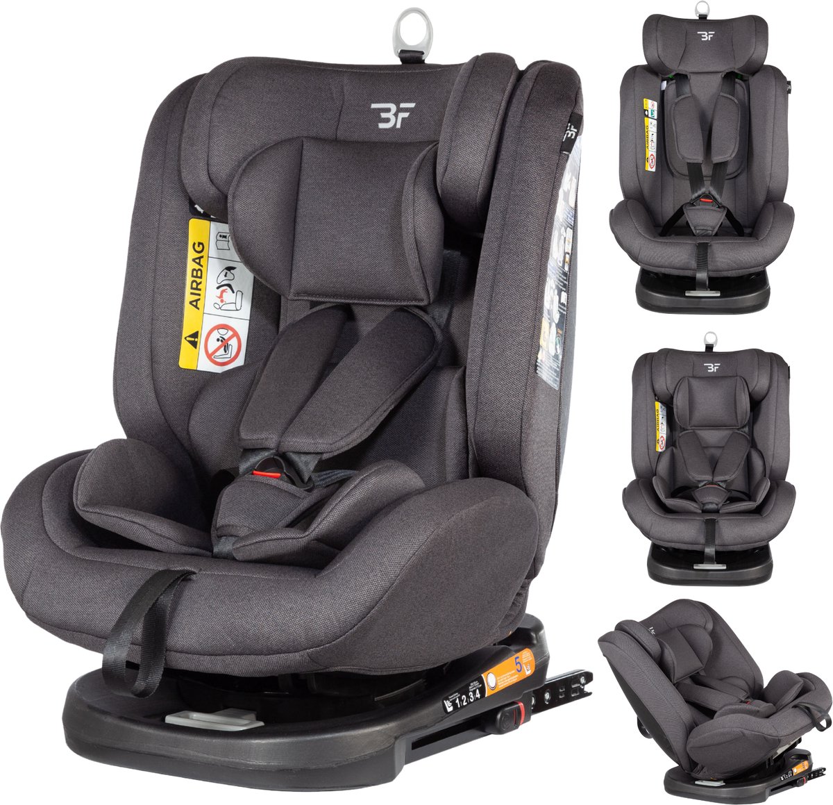 Bebies First Kiddo I-Size Autostoel 360° Isofix Grijs