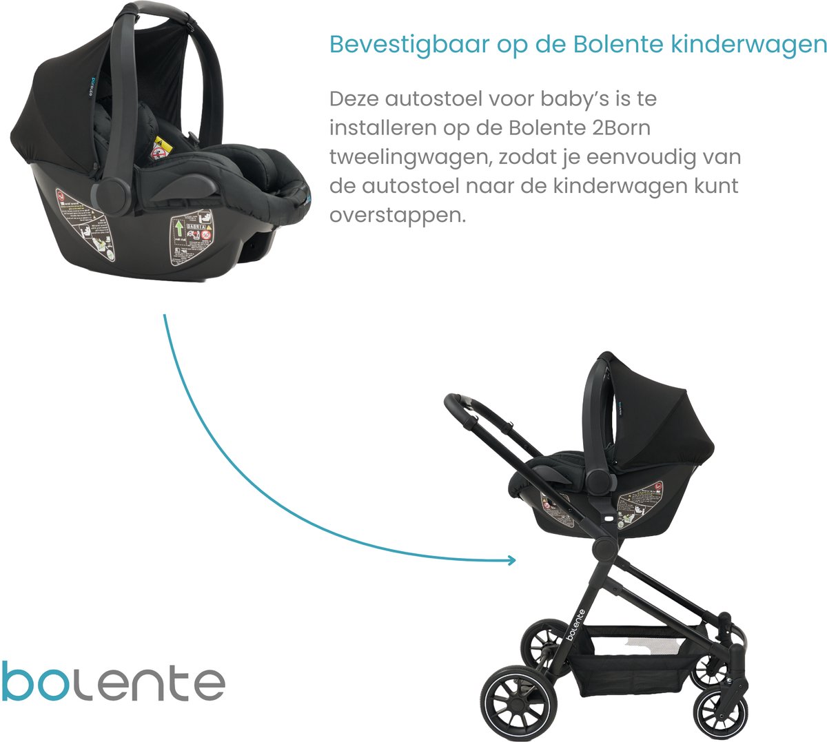 Bolente 2Born I-Size Autostoeltje Zwart