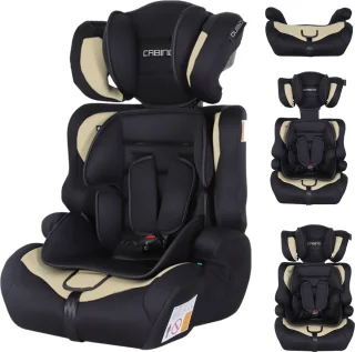 Cabino Autostoel i-Size Groep 1/2/3 Zwart/Beige