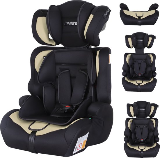 Cabino Autostoel i-Size Groep 1/2/3 Zwart/Beige