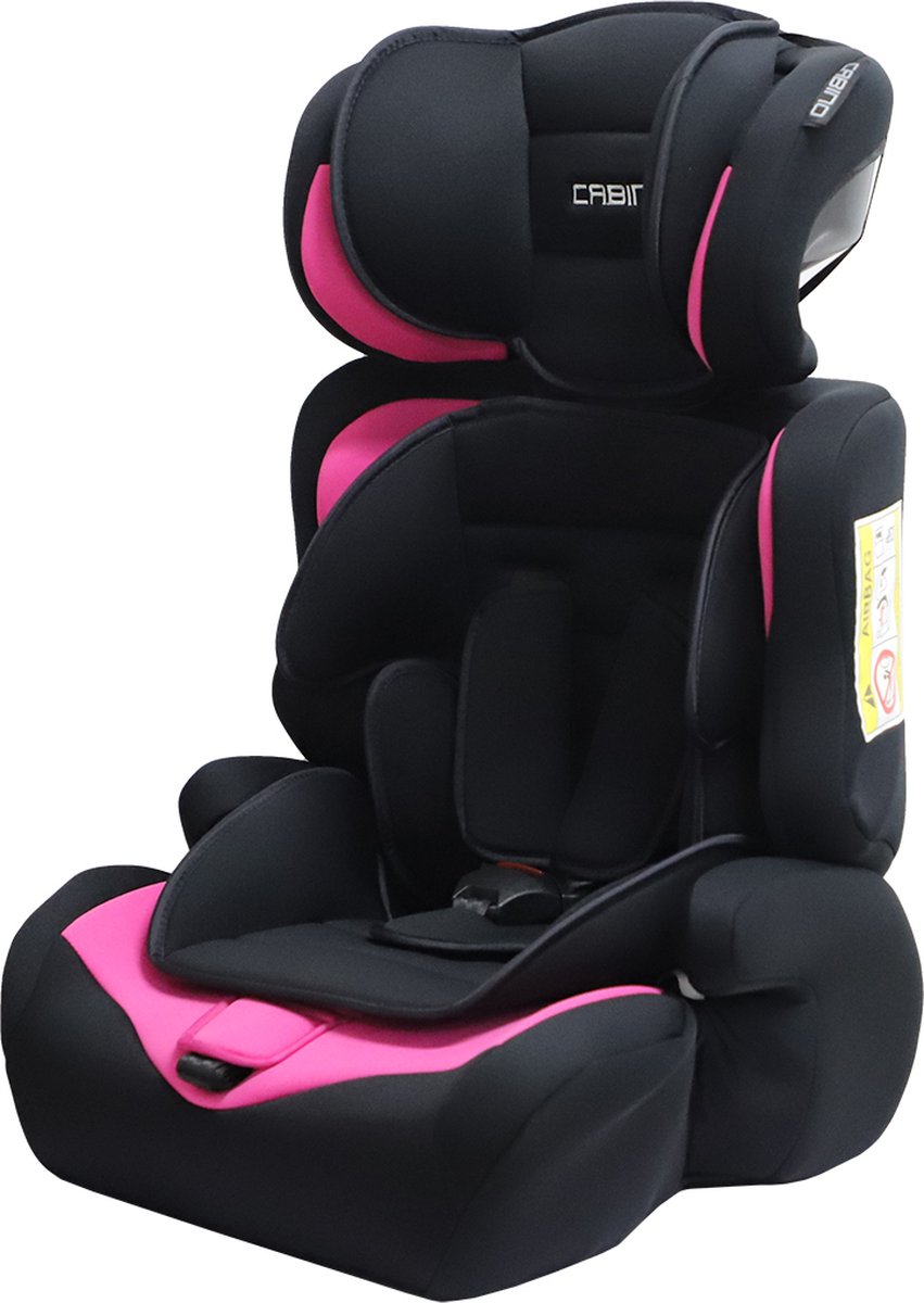 Cabino Autostoel i-Size Groep 1/2/3 Zwart/Roze