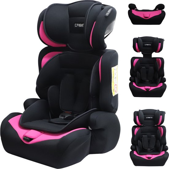 Cabino Autostoel i-Size Groep 1/2/3 Zwart/Roze