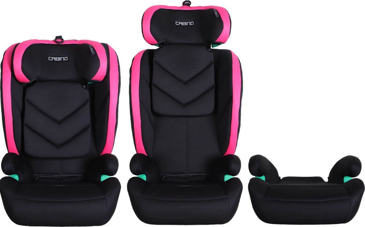 Cabino Dynamic Autostoel Groep 2/3 I-Size Zwart Roze