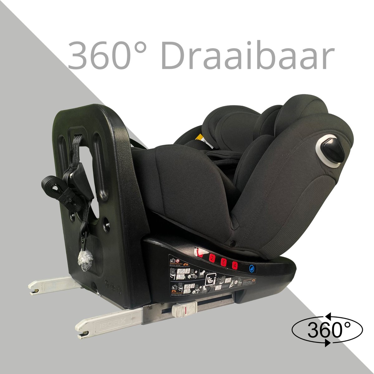 Cabino Transit 360° Autostoel Groep 0/1/2/3 Zwart