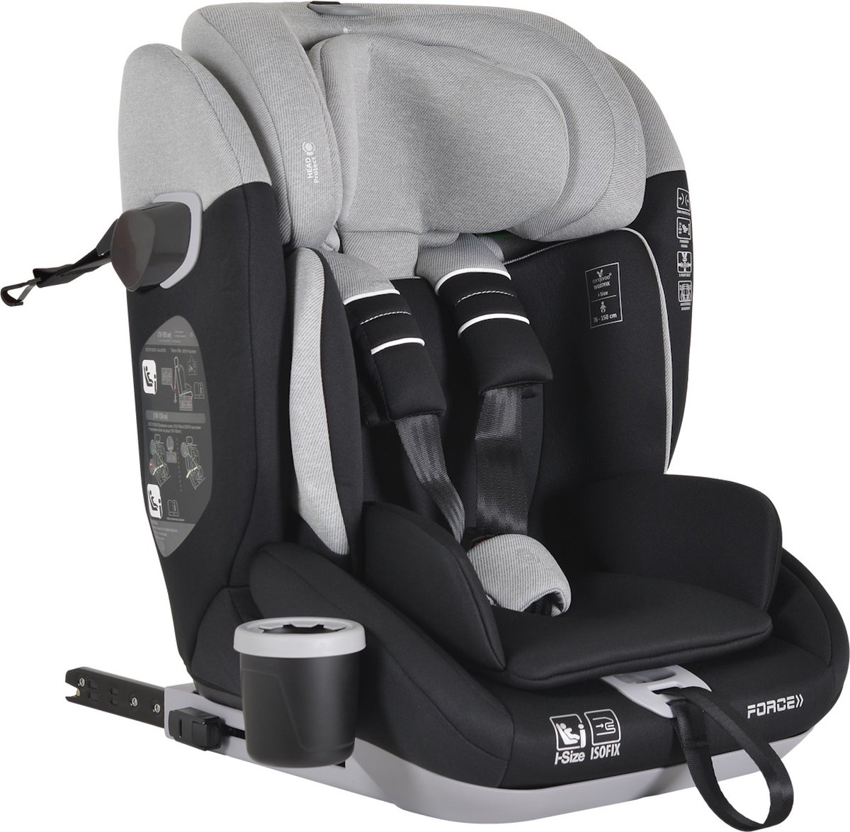 Cangaroo Force Grey Isofix Autostoel 76-150 cm