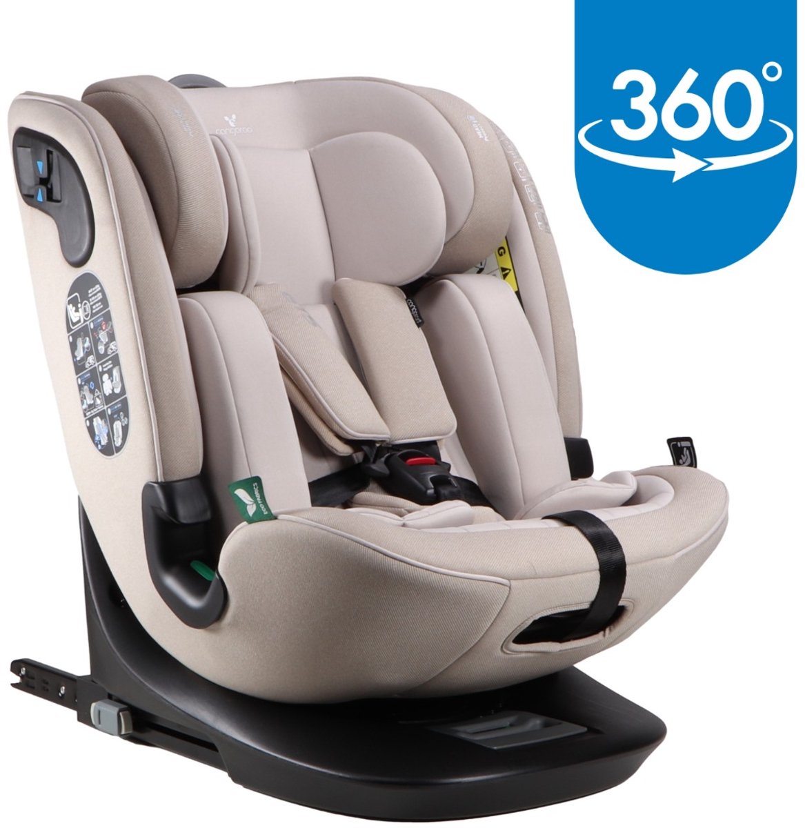 De Cangaroo GTS Sandstone i-Size Autostoel P12 in één oogopslag
