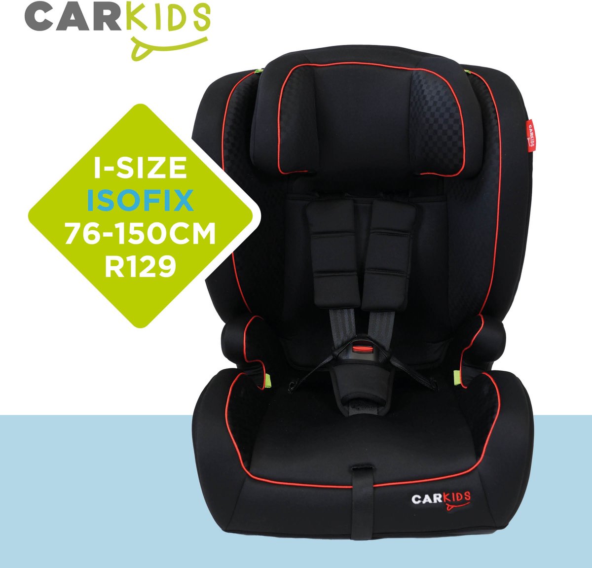 Carkids Jessie I-Size Autostoeltje 76-150cm Zwart/Rood