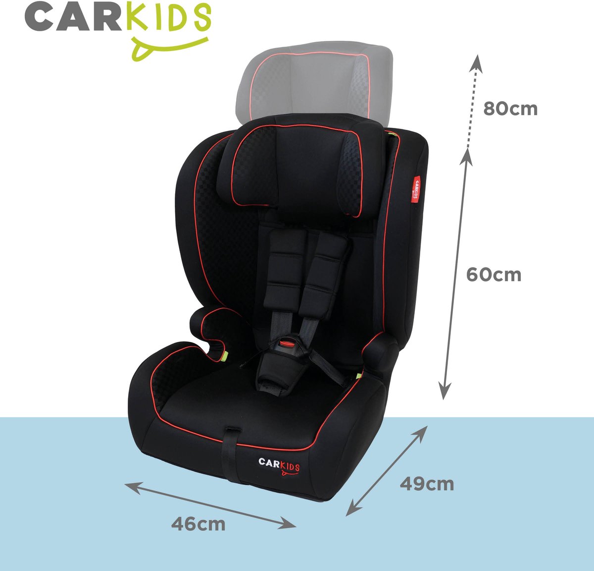 Carkids Jessie I-Size Autostoeltje 76-150cm Zwart/Rood
