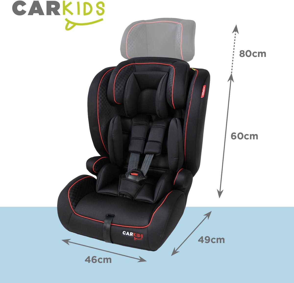 Carkids Luca I-Size Autostoel 76-150cm Zwart/Rood
