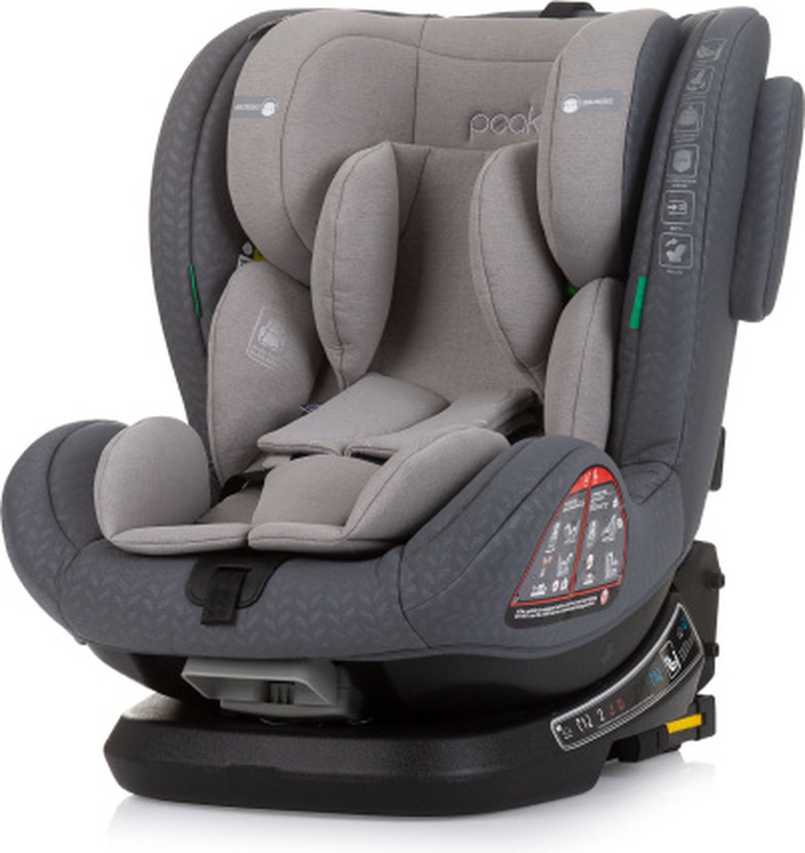 Chipolino Peak Autostoel i-Size Isofix 360° Granite Grijs
