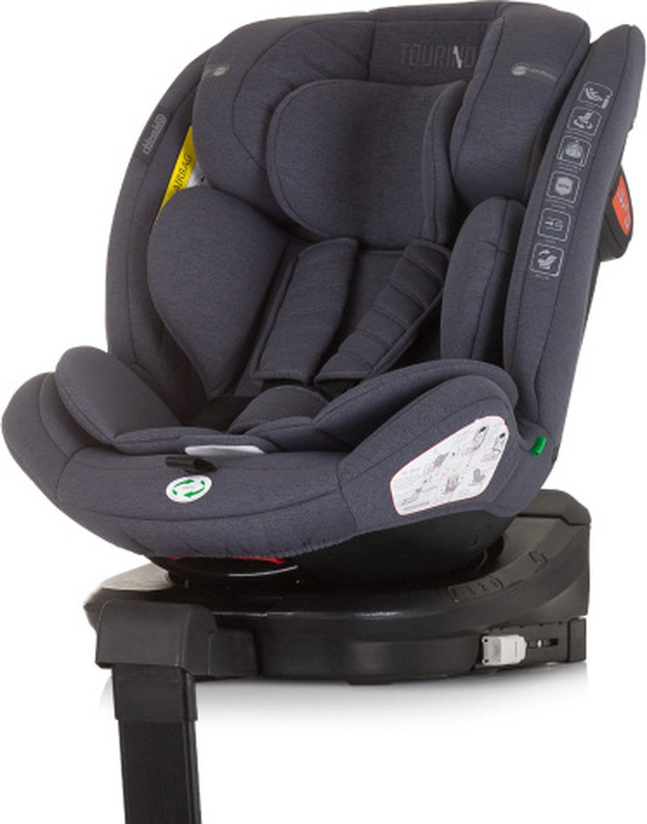 De Chipolino Tourino i-Size Autostoel 40-150 cm Isofix Granite in één oogopslag