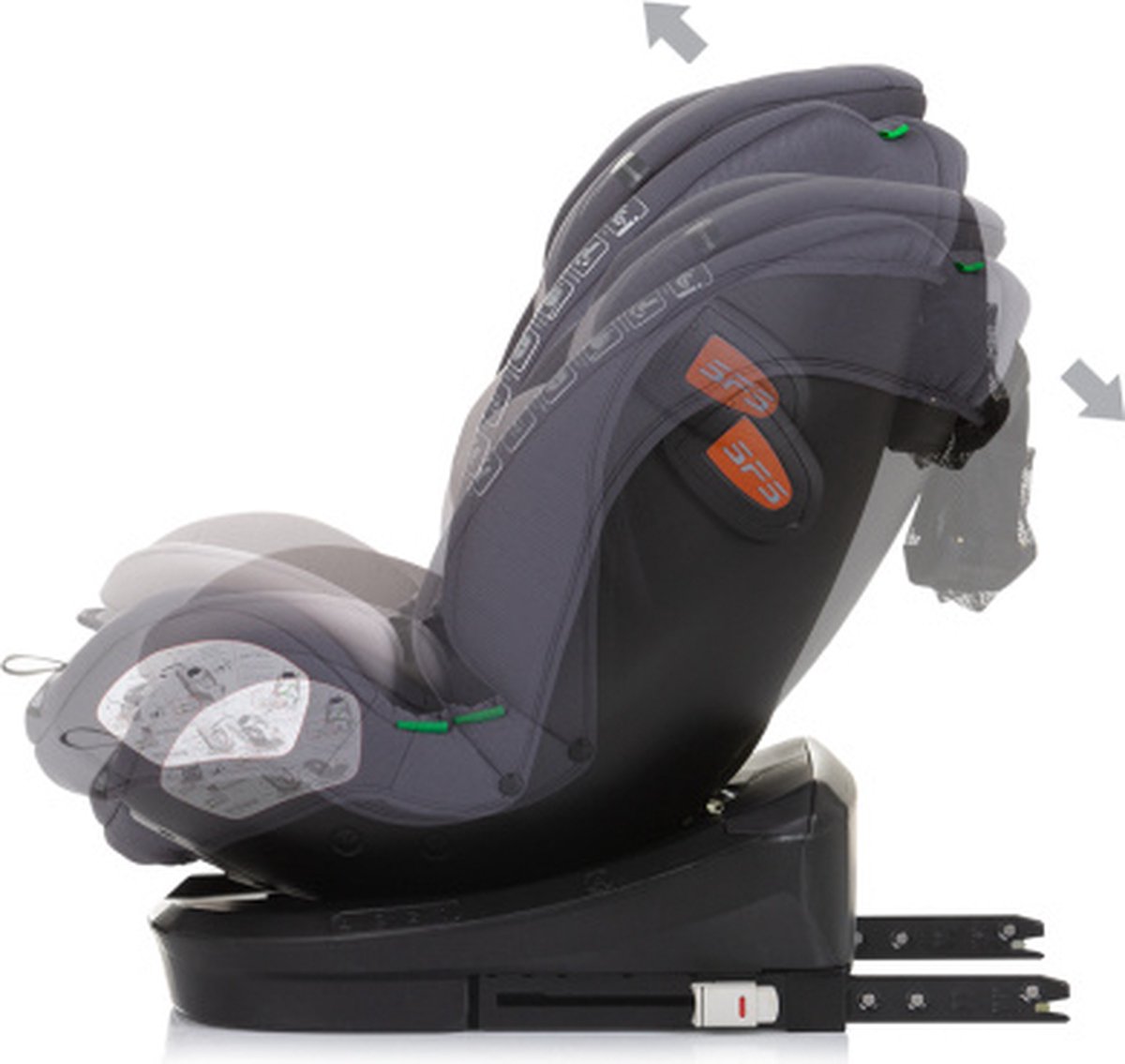Chipolino Volare Autostoel i-Size Groep 0+-3 Granite Grijs