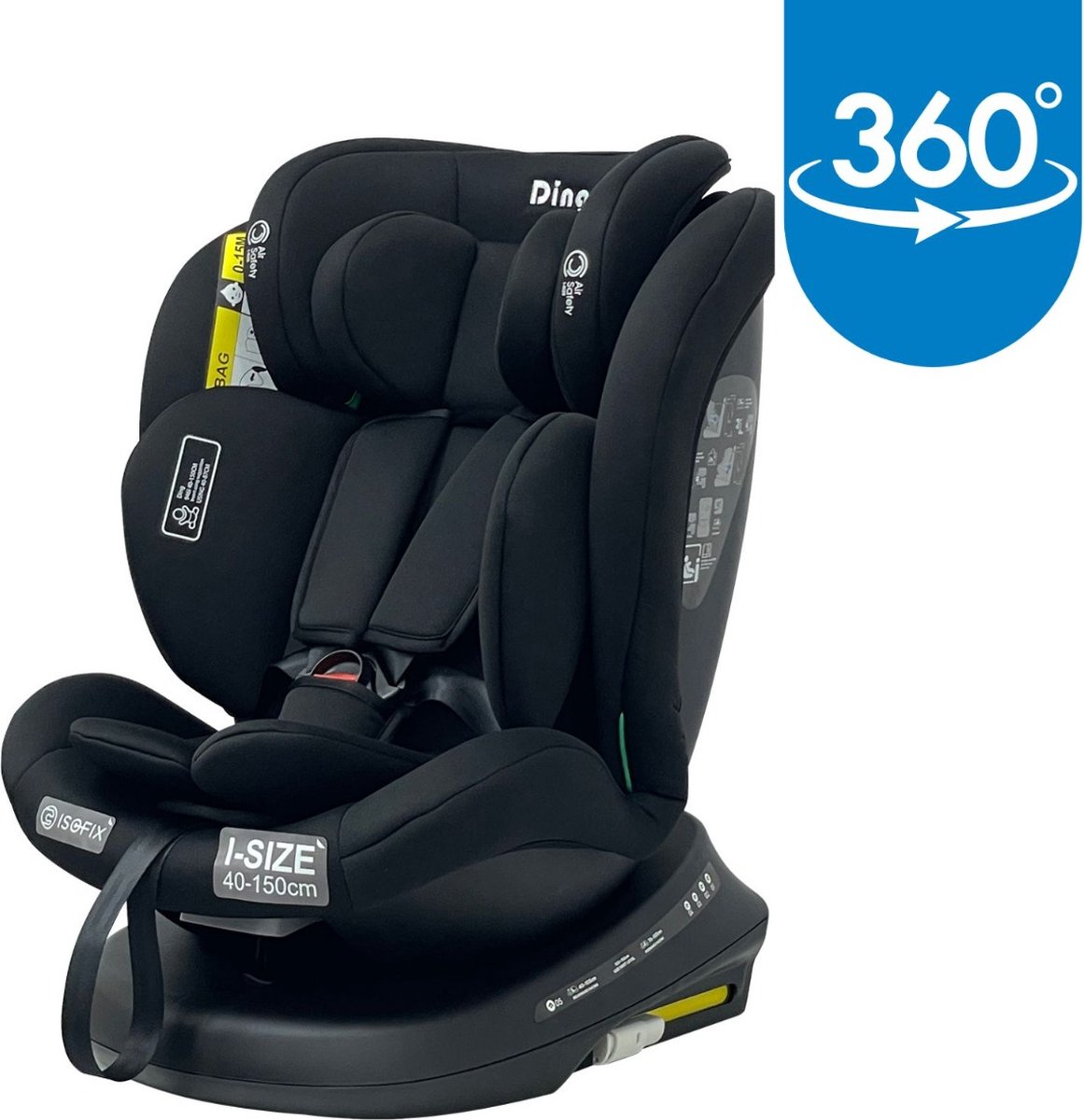 De Ding Aiden 360 Autostoel Zwart Isofix i-Size in één oogopslag
