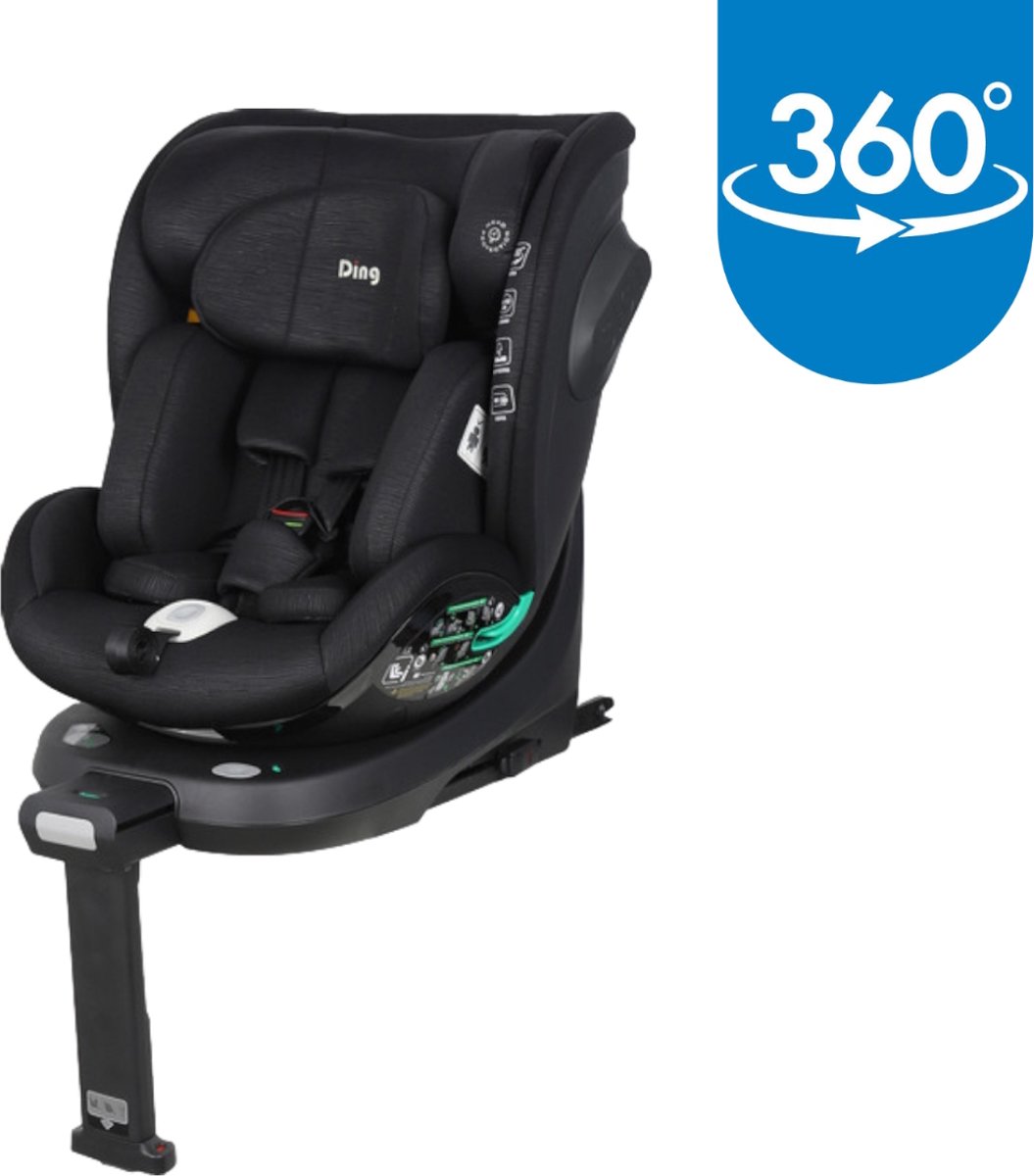 De Ding Fynn Isofix Autostoel 360° Zwart i-Size 0-12 Jaar in één oogopslag