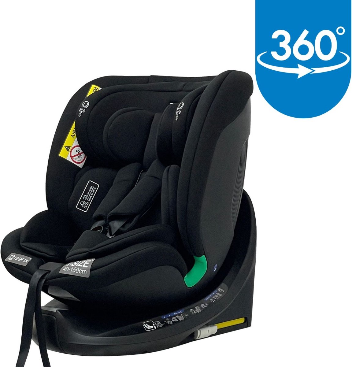 Ding Mae Autostoel 360° Draaibaar Zwart i-Size