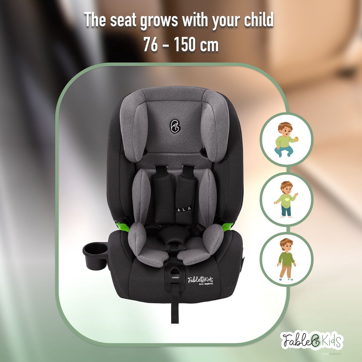 FableKids Autostoeltje i-Size Isofix 76-150 cm