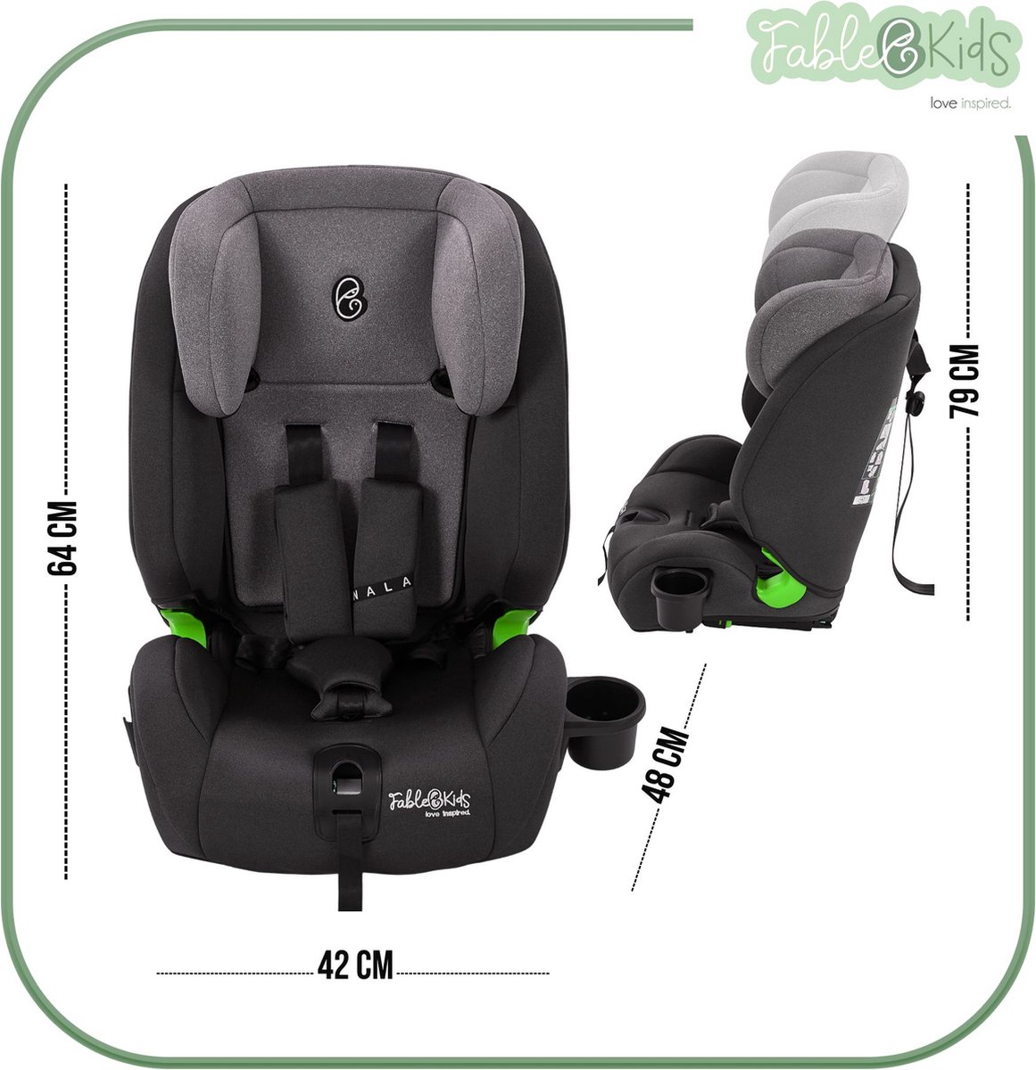 FableKids Autostoeltje i-Size Isofix 76-150 cm