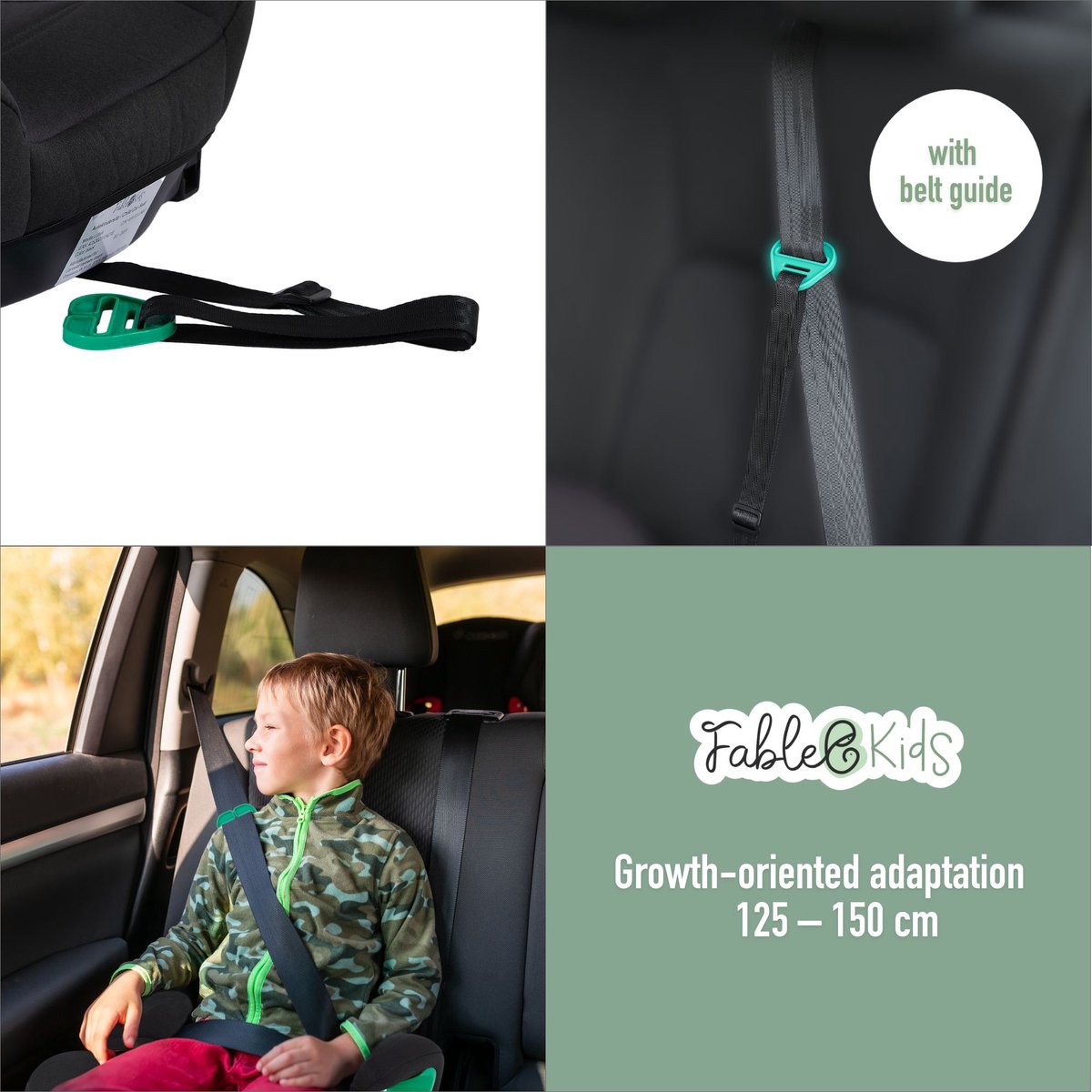FableKids Isofix Zitverhoger Kinderstoel Grijs
