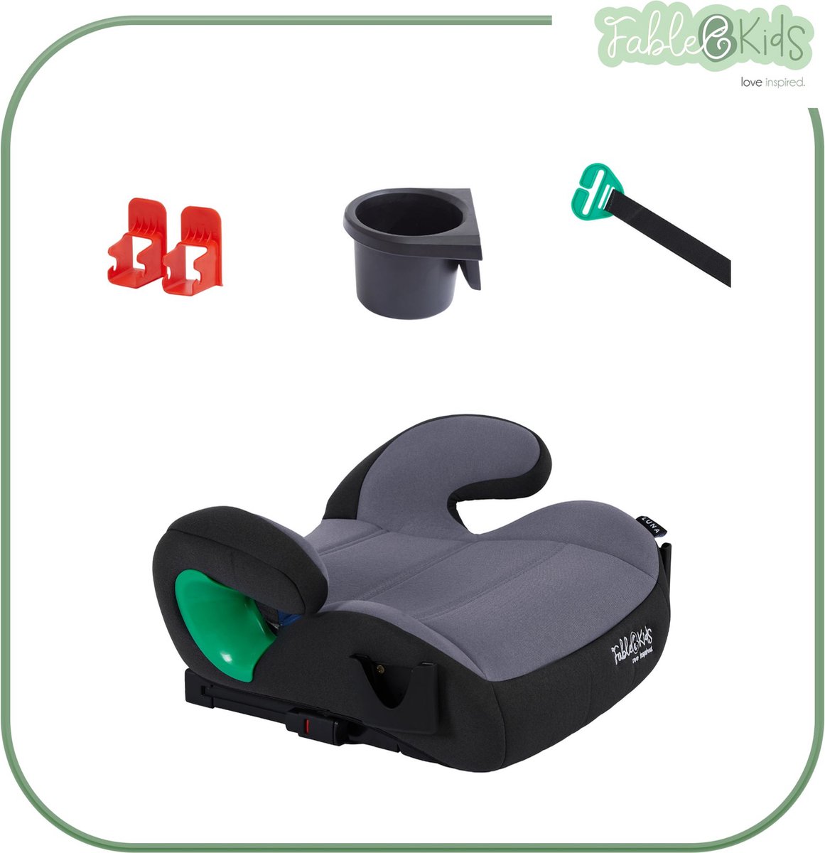 FableKids Isofix Zitverhoger Kinderstoel Grijs