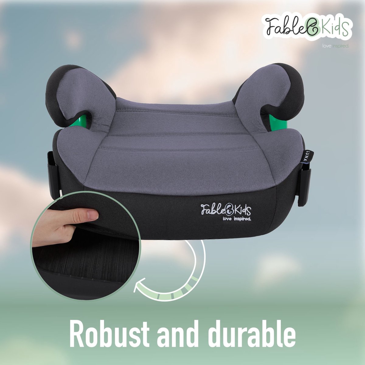 FableKids Isofix Zitverhoger Kinderstoel Grijs