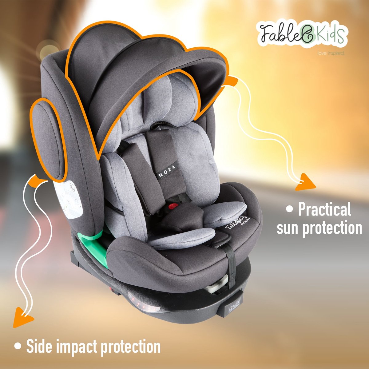 Fablekids Kinderautostoel 360° Isofix 40-150 cm