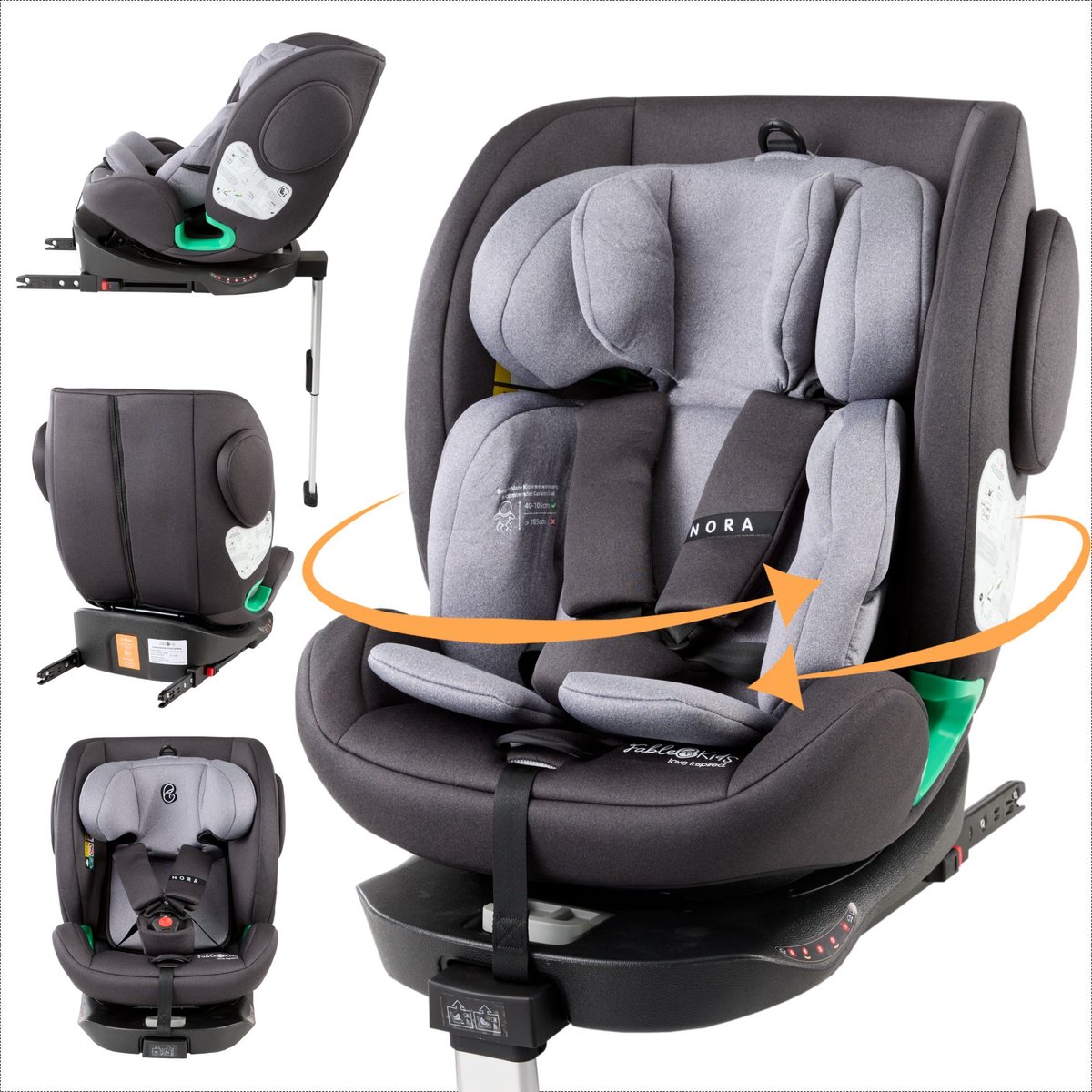 Fablekids Kinderautostoel 360° Isofix 40-150 cm