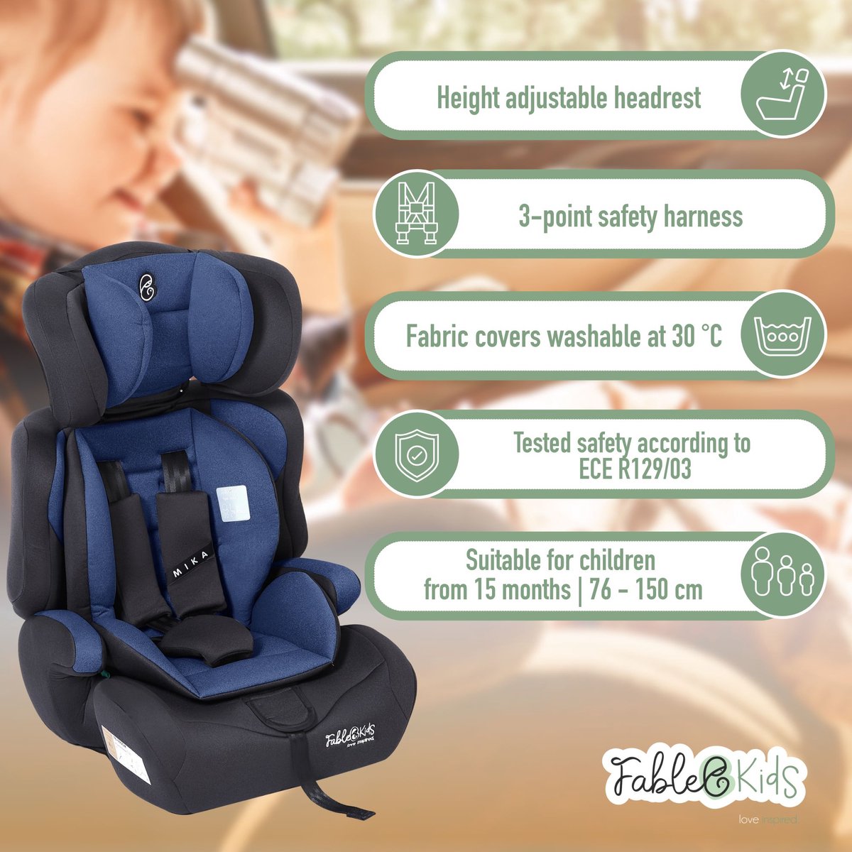 FableKids Kinderautostoel MIKA ECE