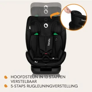 i-Size Autostoel 9-36 kg (76-150 cm) Zwart