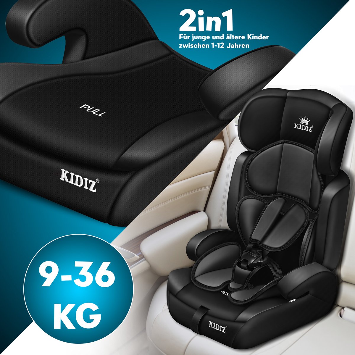 Wat vinden we goed aan de KIDIZ® Autostoeltje Groep 1-3 9-36 kg Zwart