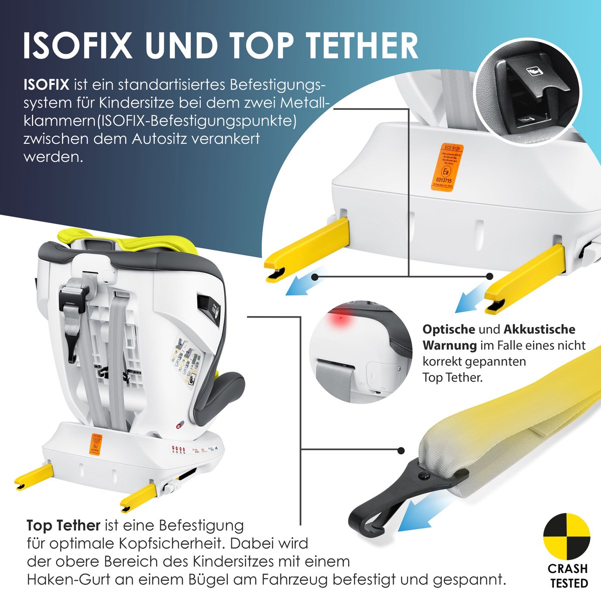 KIDIZ Babyautostoeltje Isofix 360° Draaibaar Grijs 0-36kg Groep 0/1/2/3