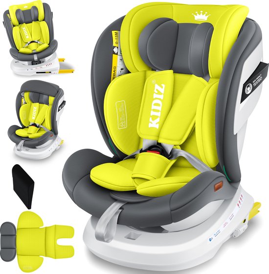 KIDIZ Babyautostoeltje Isofix 360° Draaibaar Grijs 0-36kg Groep 0/1/2/3