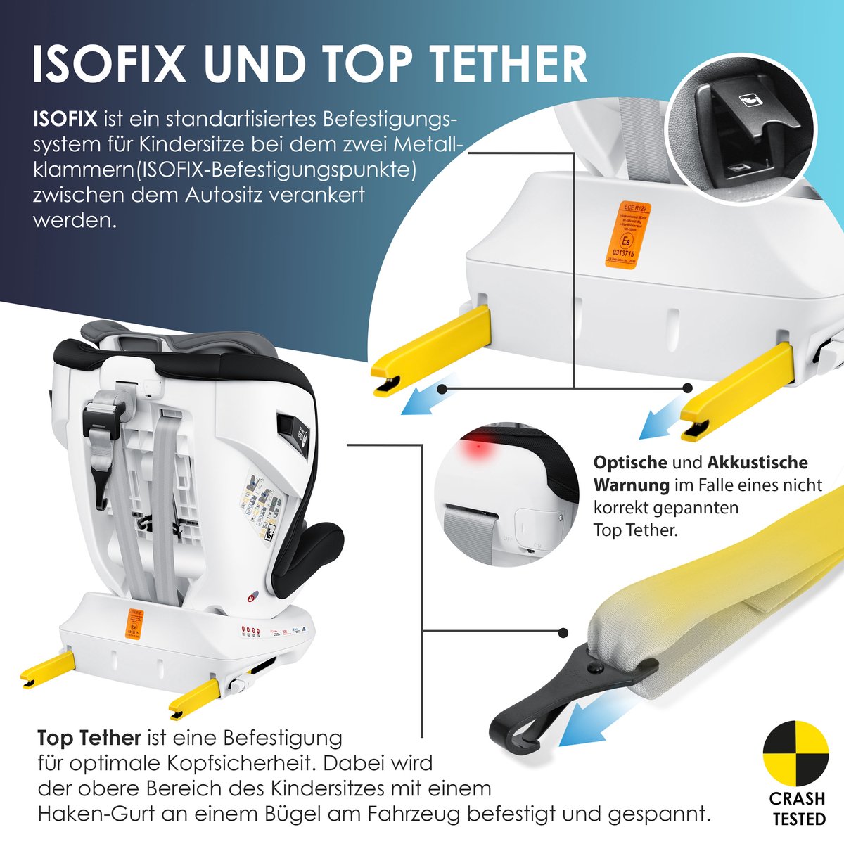 KIDIZ Babyautostoeltje Isofix 360° Groep 0-3 Zwart