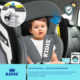 KIDIZ Babyautostoeltje Isofix 360° Groep 0-3 Zwart